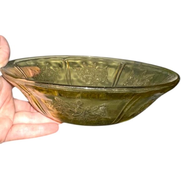 Vintage Yellow Federal Depression Glass Sharon Rose Bowl - Picture 2 of 2